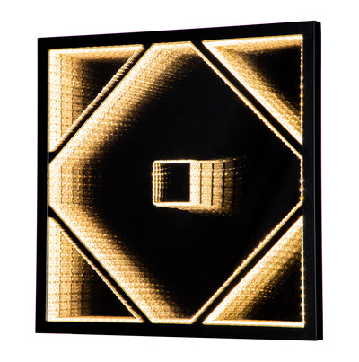 3D Mirror Square Crystal Wall Mirror LED Light