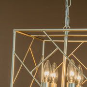 4-Light Unique Space Geometry Iron Chandelier in Soft Gold