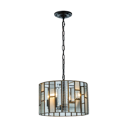 Modern Farmhouse Lantern Drum Chandeliers With Glass Accents