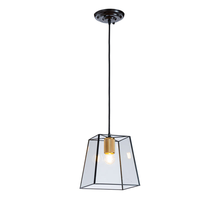 1 Light Modern Geometric Pendant Lighting with Clear Glass Shade